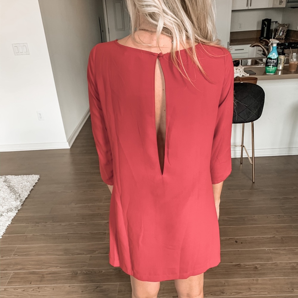 Nordstrom Pink Dress Slit/Open Back Size S (Small)